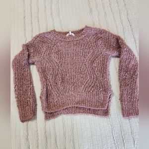 Candie's Women's Knit Crop-Top Sweater, Size  S, Mauve Pink